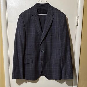 Hugo Boss Blue and Red Sport Coat with Notched Lapel